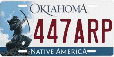 OK license plate 447ARP