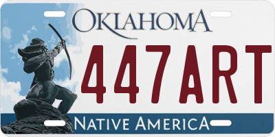OK license plate 447ART
