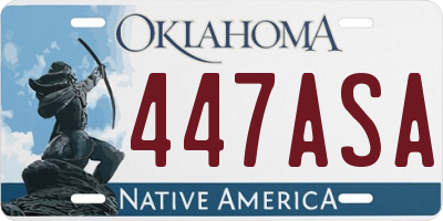 OK license plate 447ASA