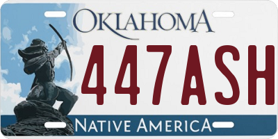 OK license plate 447ASH