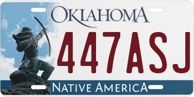 OK license plate 447ASJ