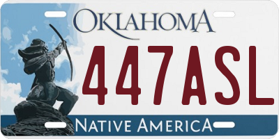 OK license plate 447ASL