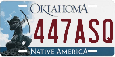 OK license plate 447ASQ