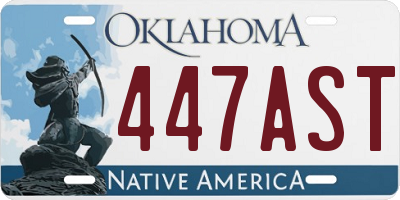 OK license plate 447AST