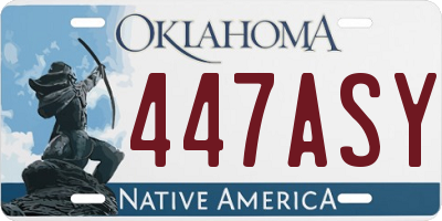 OK license plate 447ASY