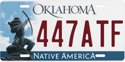 OK license plate 447ATF