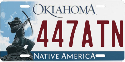 OK license plate 447ATN