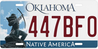 OK license plate 447BFO