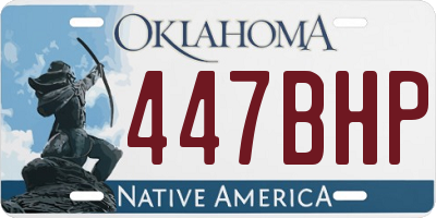 OK license plate 447BHP