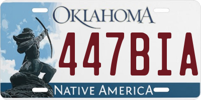 OK license plate 447BIA