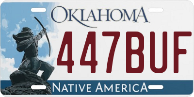 OK license plate 447BUF