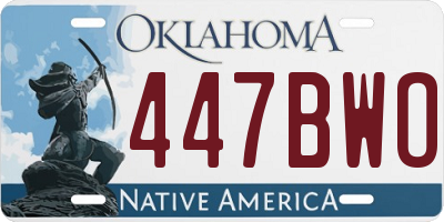 OK license plate 447BWO