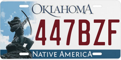 OK license plate 447BZF