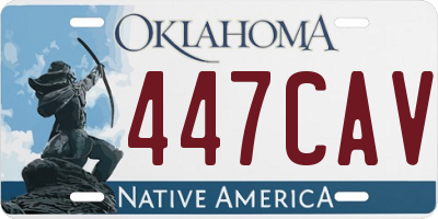 OK license plate 447CAV