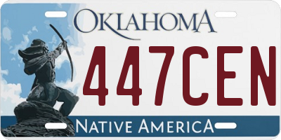 OK license plate 447CEN