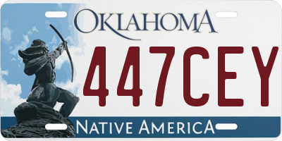 OK license plate 447CEY