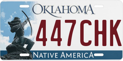 OK license plate 447CHK