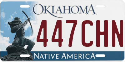 OK license plate 447CHN