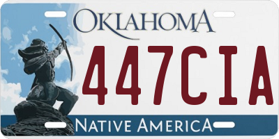 OK license plate 447CIA