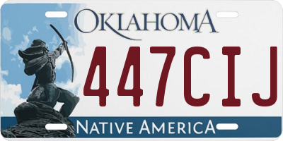 OK license plate 447CIJ