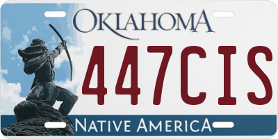 OK license plate 447CIS