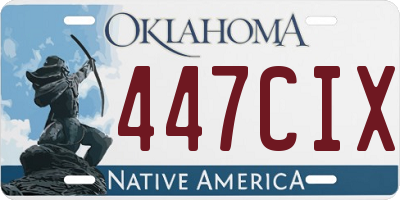 OK license plate 447CIX