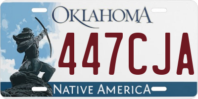 OK license plate 447CJA