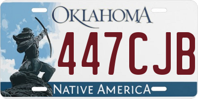 OK license plate 447CJB