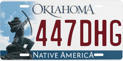 OK license plate 447DHG