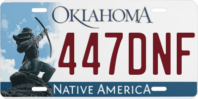 OK license plate 447DNF