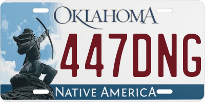 OK license plate 447DNG