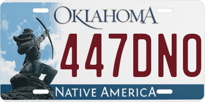 OK license plate 447DNO
