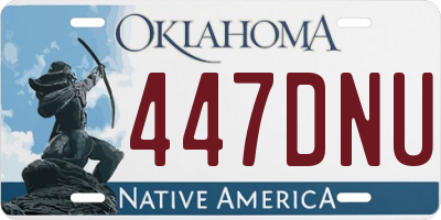 OK license plate 447DNU