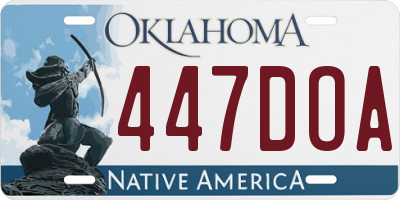 OK license plate 447DOA