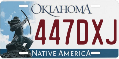 OK license plate 447DXJ