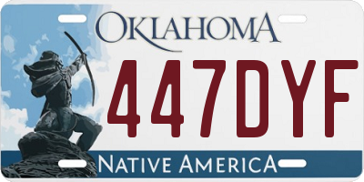 OK license plate 447DYF