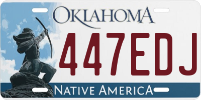 OK license plate 447EDJ