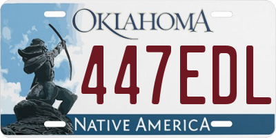 OK license plate 447EDL