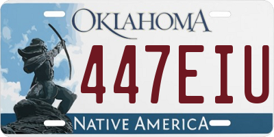 OK license plate 447EIU