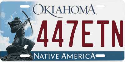 OK license plate 447ETN