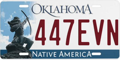 OK license plate 447EVN