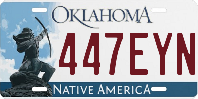 OK license plate 447EYN
