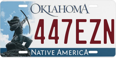 OK license plate 447EZN