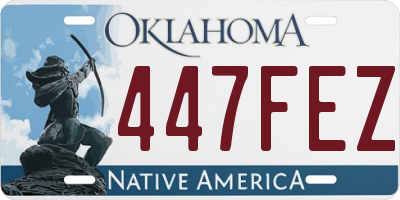 OK license plate 447FEZ