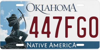 OK license plate 447FGO