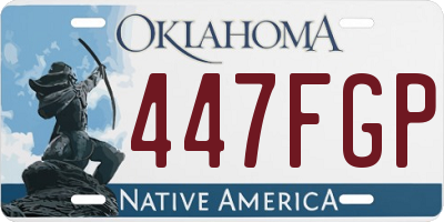 OK license plate 447FGP