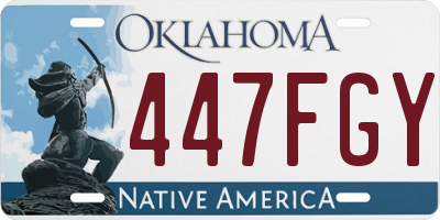 OK license plate 447FGY