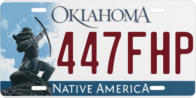 OK license plate 447FHP