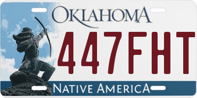 OK license plate 447FHT