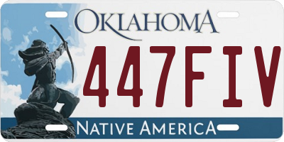OK license plate 447FIV